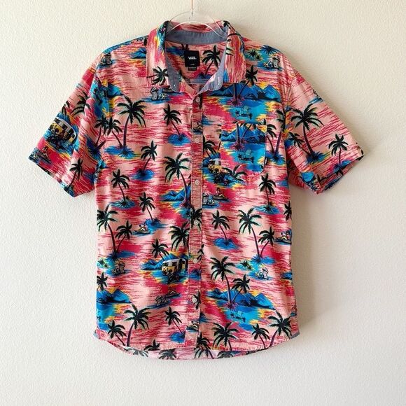 Van’s Hawaiian Style Button Down Short Sleeve Shirt - Picture 1 of 11